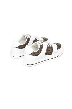 Sneaker in tessuto jacquard e pelle FENDI KIDS | JMR476AHGYF0C1A